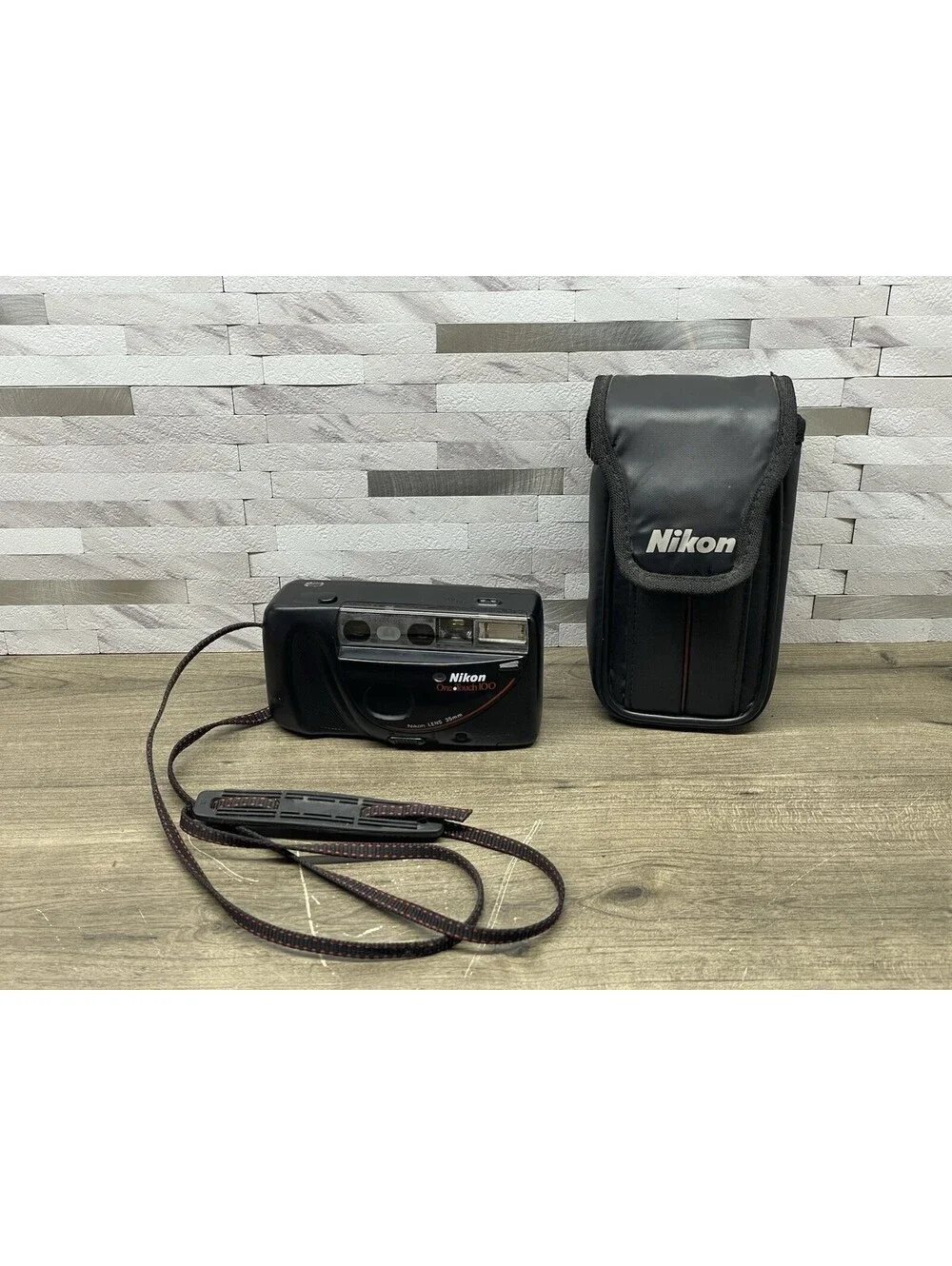 Nikon One Touch 100 35mm Point & Shoot Film Camera w/ Strap & Nikon Case -Japan